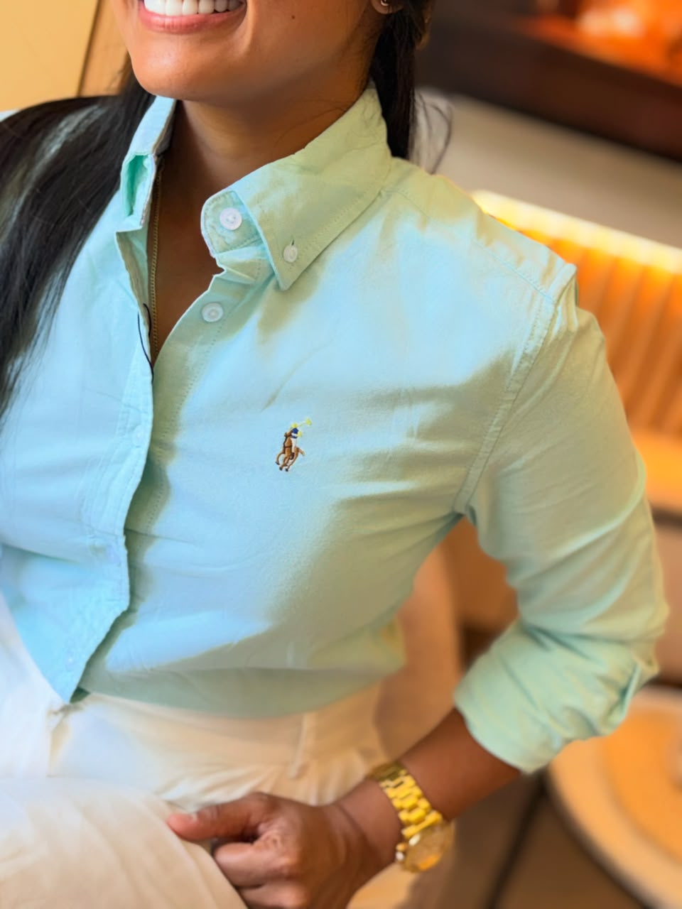 CAMISA OXFORD-VERDE AGUA MARINO
